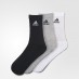 Adidas 3 paia di calze basse (Bianco/Nero/Grigio)