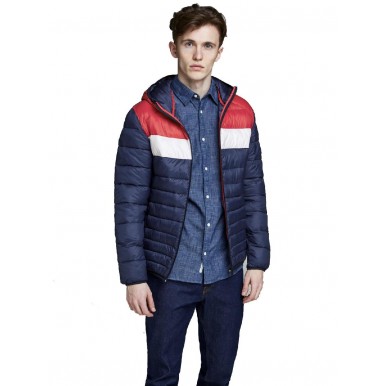 jack&jones giubbino tricolore modinbottito in piuma sintetica mod bomb