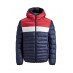 jack&jones giubbino tricolore modinbottito in piuma sintetica mod bomb