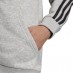 adidas  jr felpa zip lunga cappuccio con scritta piccola mod yb 3s fz