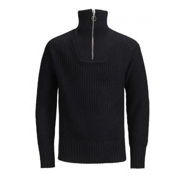 jorfellow knit half zip blk