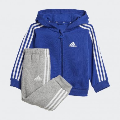 Adidas tuta zip lunga cappuccio baby i 3s fz fl jog selubl/white