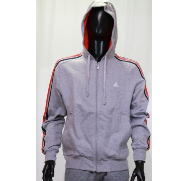 Felpa zip lungo cappuccio con bande laterali Adidas