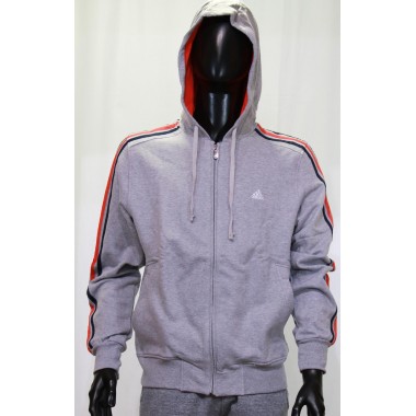 Felpa zip lungo cappuccio con bande laterali Adidas