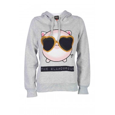 Only felpa cappuccio con stampa mod. FUNNY